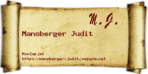 Mansberger Judit névjegykártya